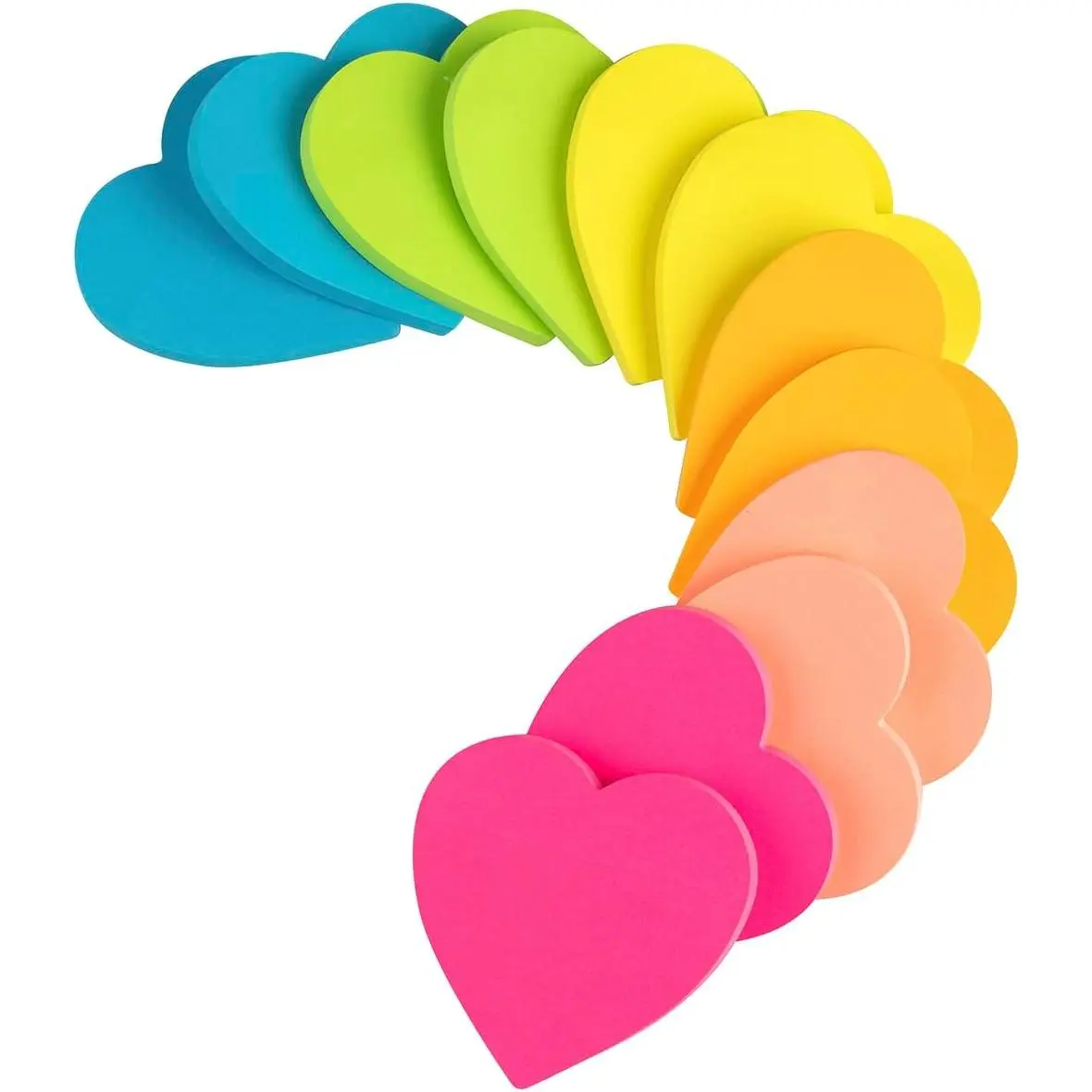 (12 Pads) Heart Sticky Notes 3x3 Inches, Valentines Gifts | Cute Bright Colors Self-Stick Pads, Easy to  for , Notebook, 72 Sheets/pad