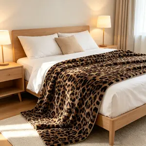 Cozy Leopard Print  Flannel Throw Blanket - Super Soft, Lightweight, Double-Sided Cheetah Design for Bed, Sofa, Couch & Travel - 50x60 Inch, Anti-Pilling, All-Season Comfort for Adults & Youngsters, Allseason Blanket |     Cheetah Pattern Blanket