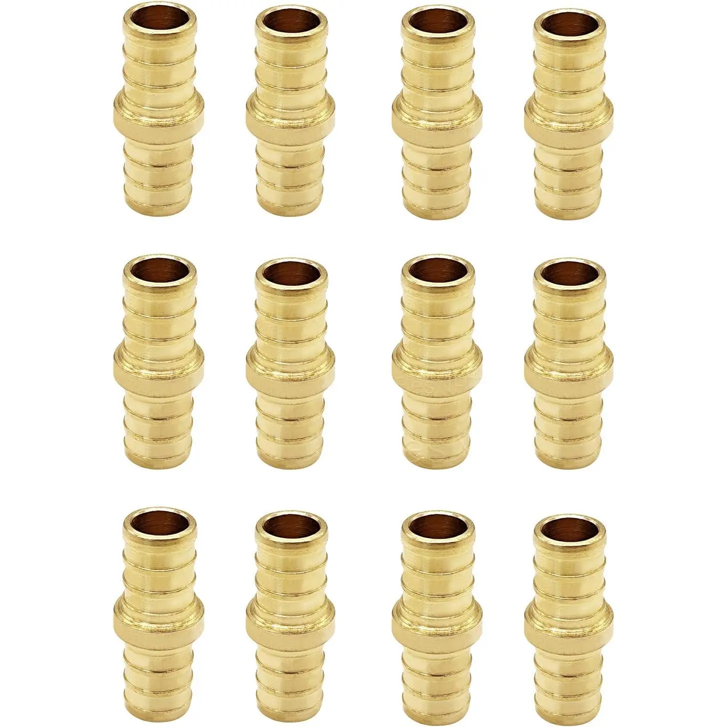 12 Pack Brass 1/2" Pex Coupling,Straight 1/2" Coupling Pex Fittings | Straight Coupling Design, Rust-Proof Solid Brass, Durable Structure, Easy Installation, Ideal For Pex Pipe Plumbing Projects