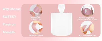 150Pcs French Press On Toenails - Short Square Round Shape, 15 Sizes Baby Pink Full Cover Fake Toe Nail Tips for Women 150Pcs French Press On Toenails - Short Square Round Shape, 15 Sizes Baby Pink Full Cover Fake Toe Nail Tips for Women