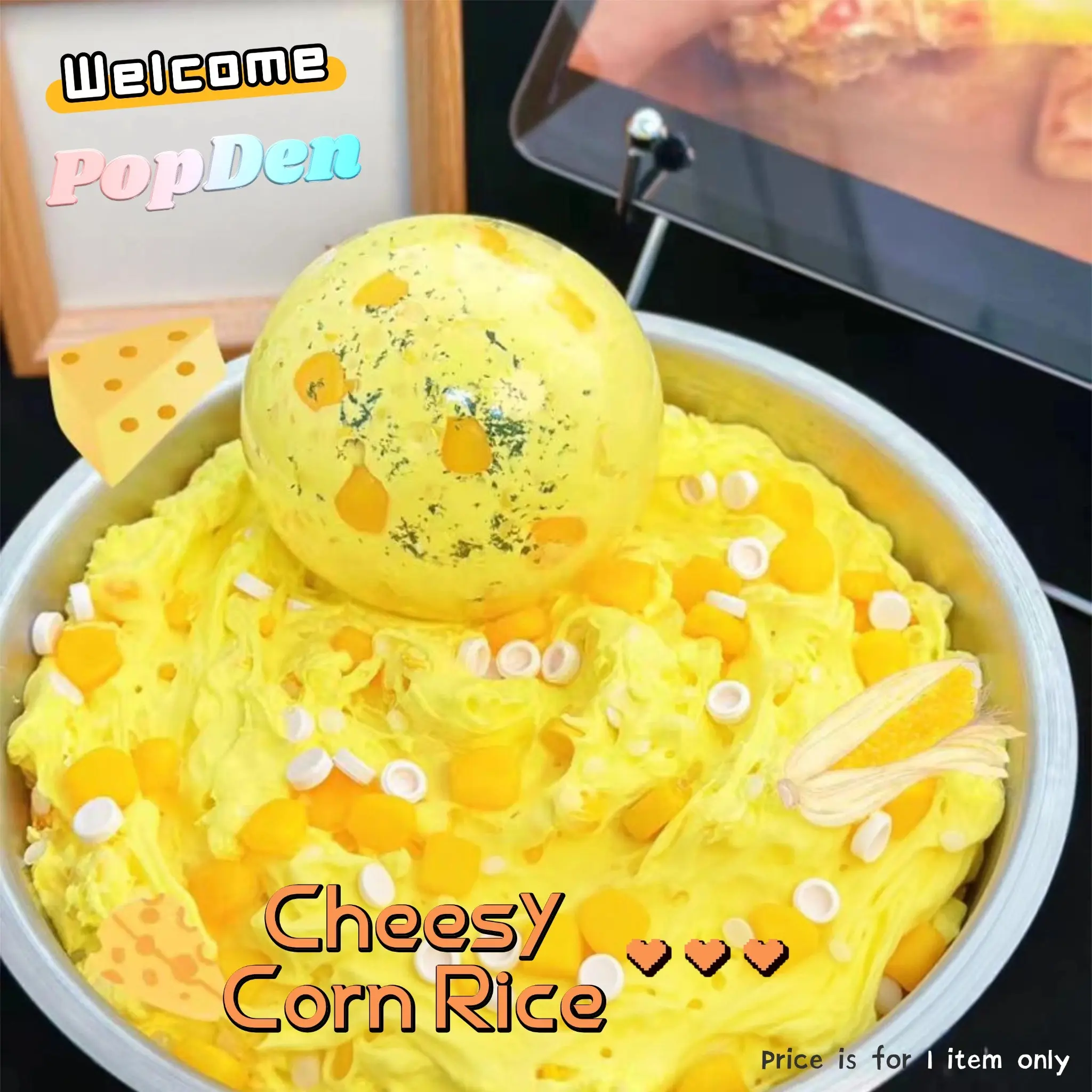 Handmade Cheesy Corn Rice Stress Ball, Soft and Chewy Delight, Stress Relief Dopamine Treat, Perfect Gift for Yourself and Loved Ones