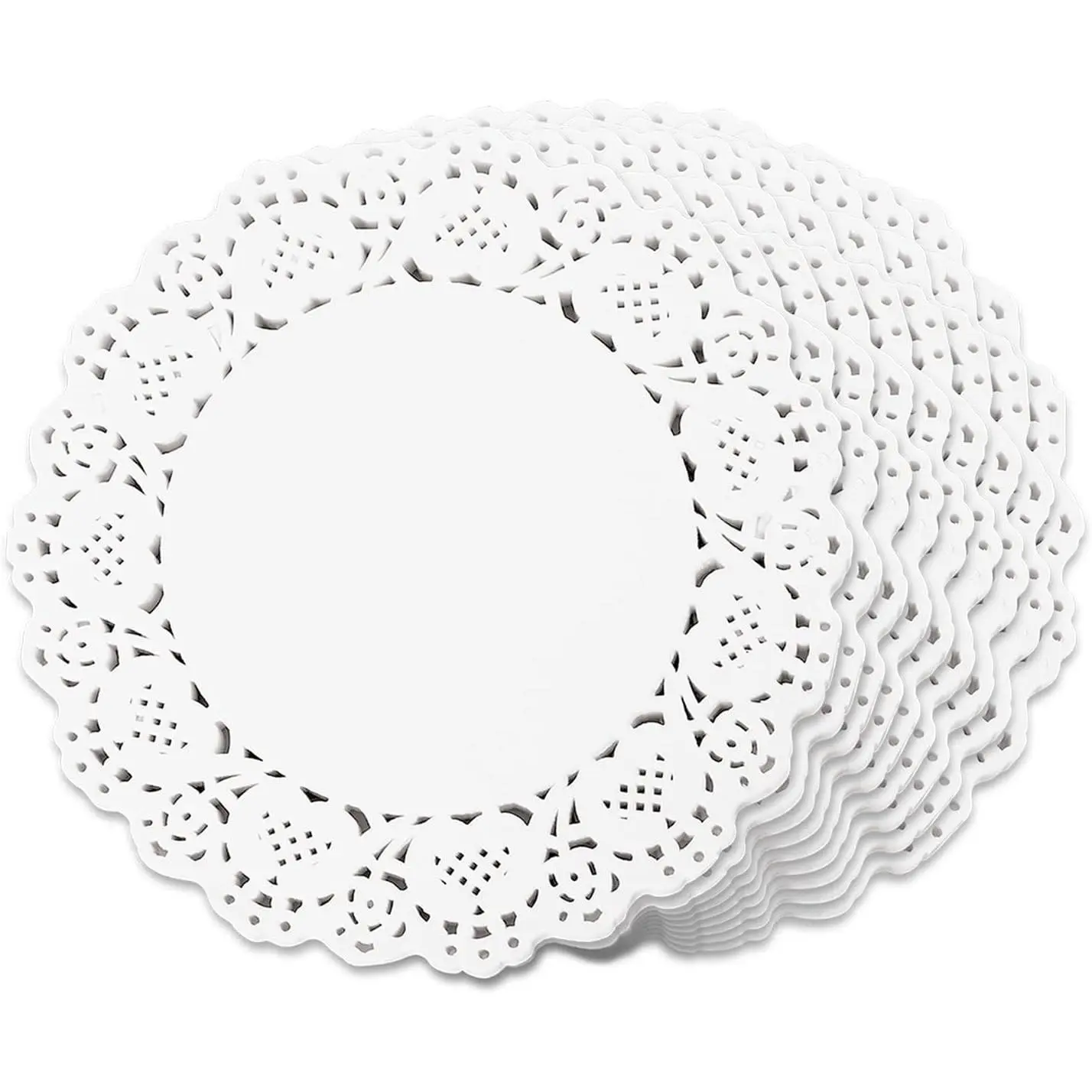 Paper Doilies 7 inch Round White Lace Doilies Paper Disposable Round Paper Doilies for Buffet Cake Fried Food Party Wedding Tableware Decoration 150PCS