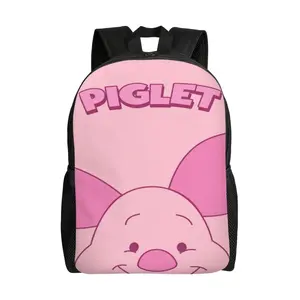 Piglet Cartoon Backpacks Lightweight Large Capacity Unisex Bookbag Anime Laptop Bag for Travel Hiking School