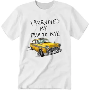 Unisex Funny Graphic Cotton T-Shirt |   I Survived My Trip to NYC Casual Short Sleeve Tops oversized streetwear