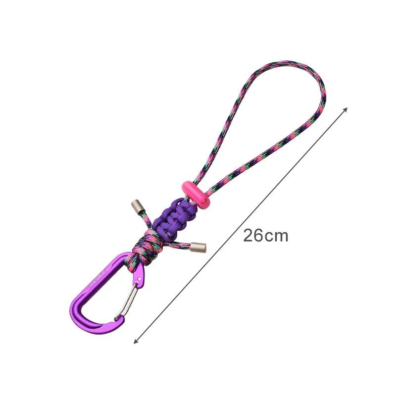Quick-Release Paracord Water Bottle Hang Buckle Carabiner Portable EDC Clip Multifunctional Hook for Outdoor Hiking Backpack