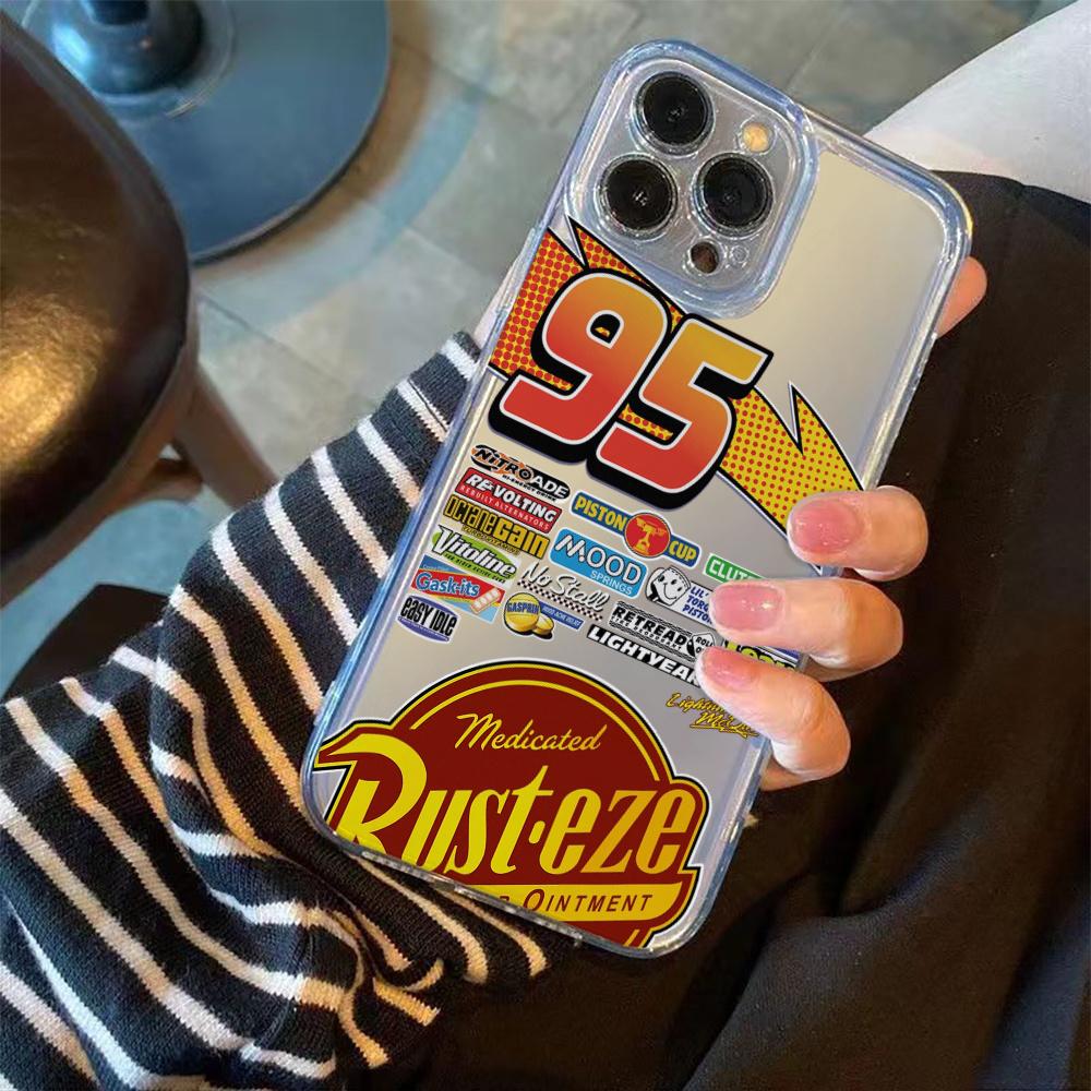 A Protective Case Featuring a Lightning Mcqueen Design, Made of TPU for Shock Resistance And Full Coverage, Compatible with Various for iphone Models Including 6, 7, 8, XR, X, Xs, Xs Max, 11, 12, 13, 14 Pro, 15 Plus, 16 Pro Max, And 17 Air.