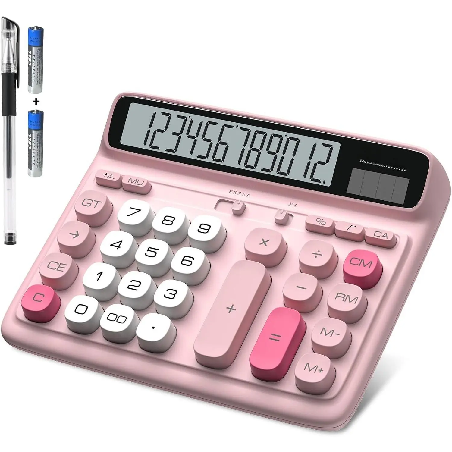 Desktop Calculator with  5-Inch LCD Display, 12-Digit Two Way Power Solar &  Office Calculator with Big Buttons for Business, Accounting &  Use()