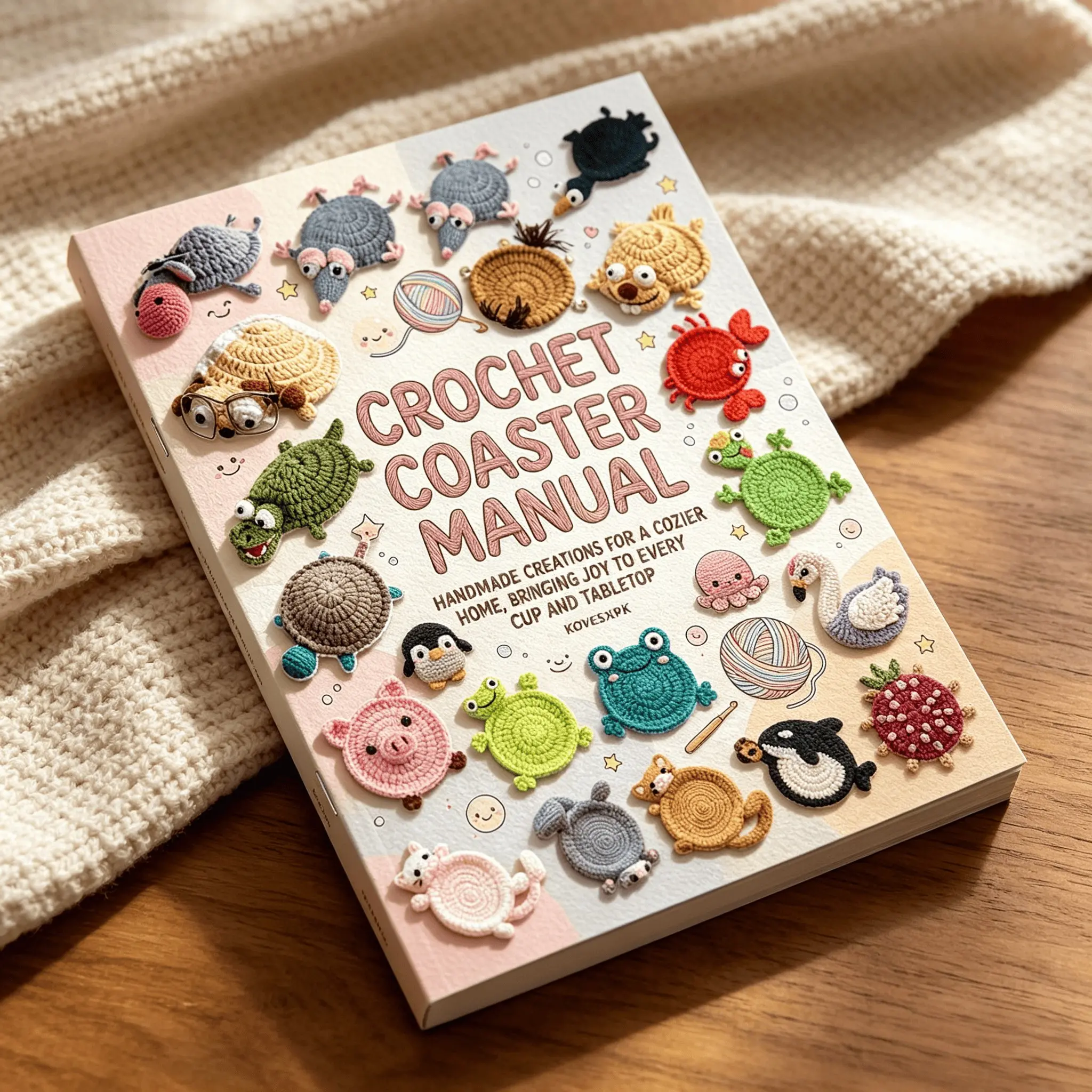 Crochet Cup Mat Tutorial Book, Cute Animal Patterns for Beginners, DIY Yarn Crocheting Guide, Creative Cup Mat Designs Collection