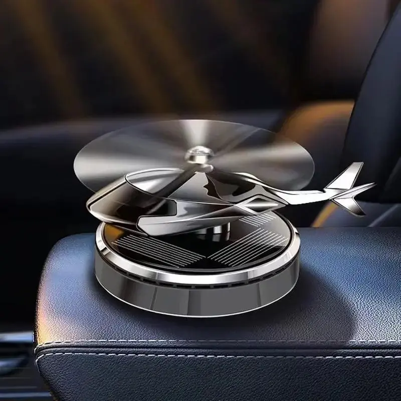Solar Powered Rotating Helicopter Car Diffuser, Aromatherapy Diffuse, Aicraft Grade Aluminum Car Perfume Dispenser, Home & CarDecor