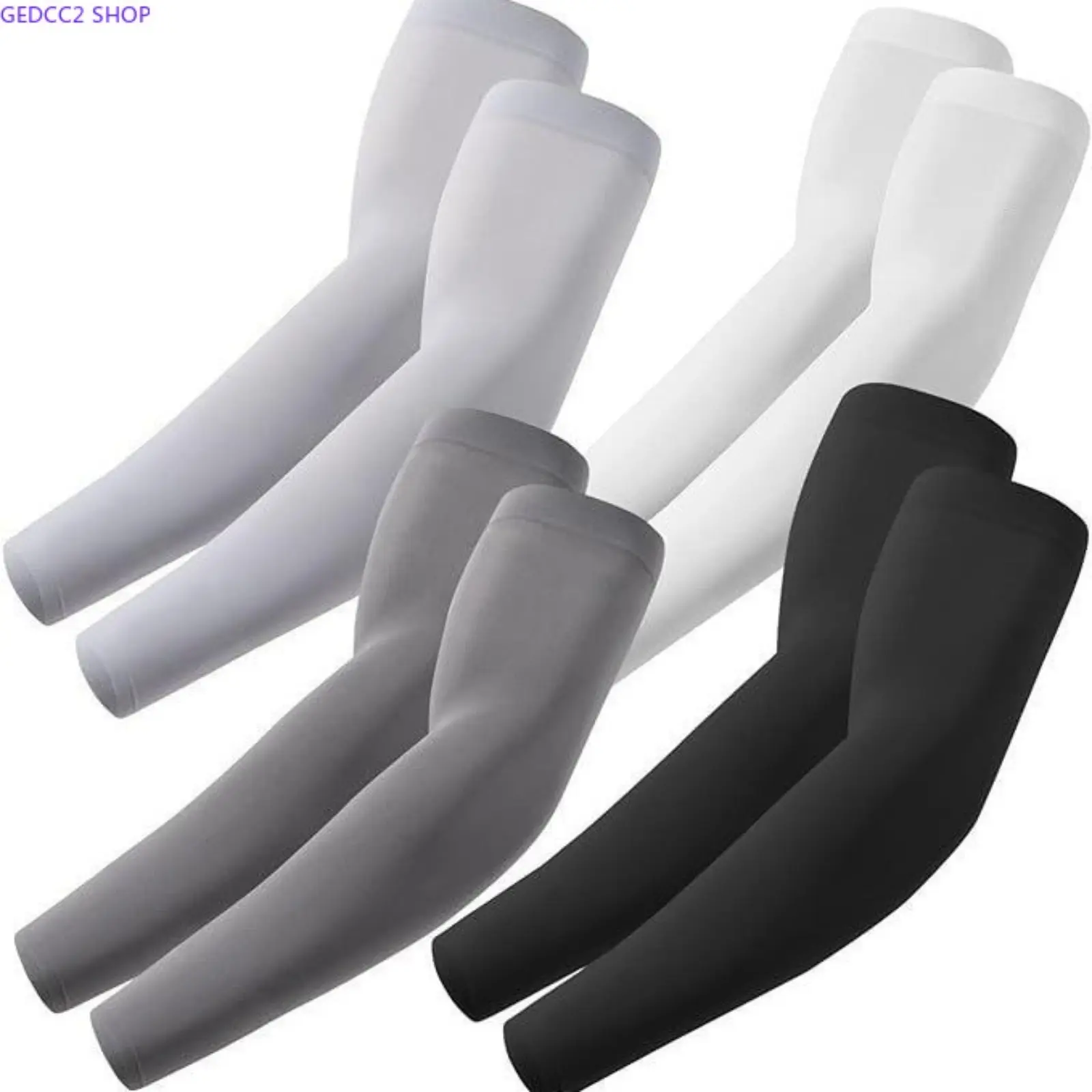 Unisex UPF 50+ UV Protection Fingerless Cooling Arm Sleeves for Golf/Cycling, Sports & Outdoor Activities, Fingerless Gloves