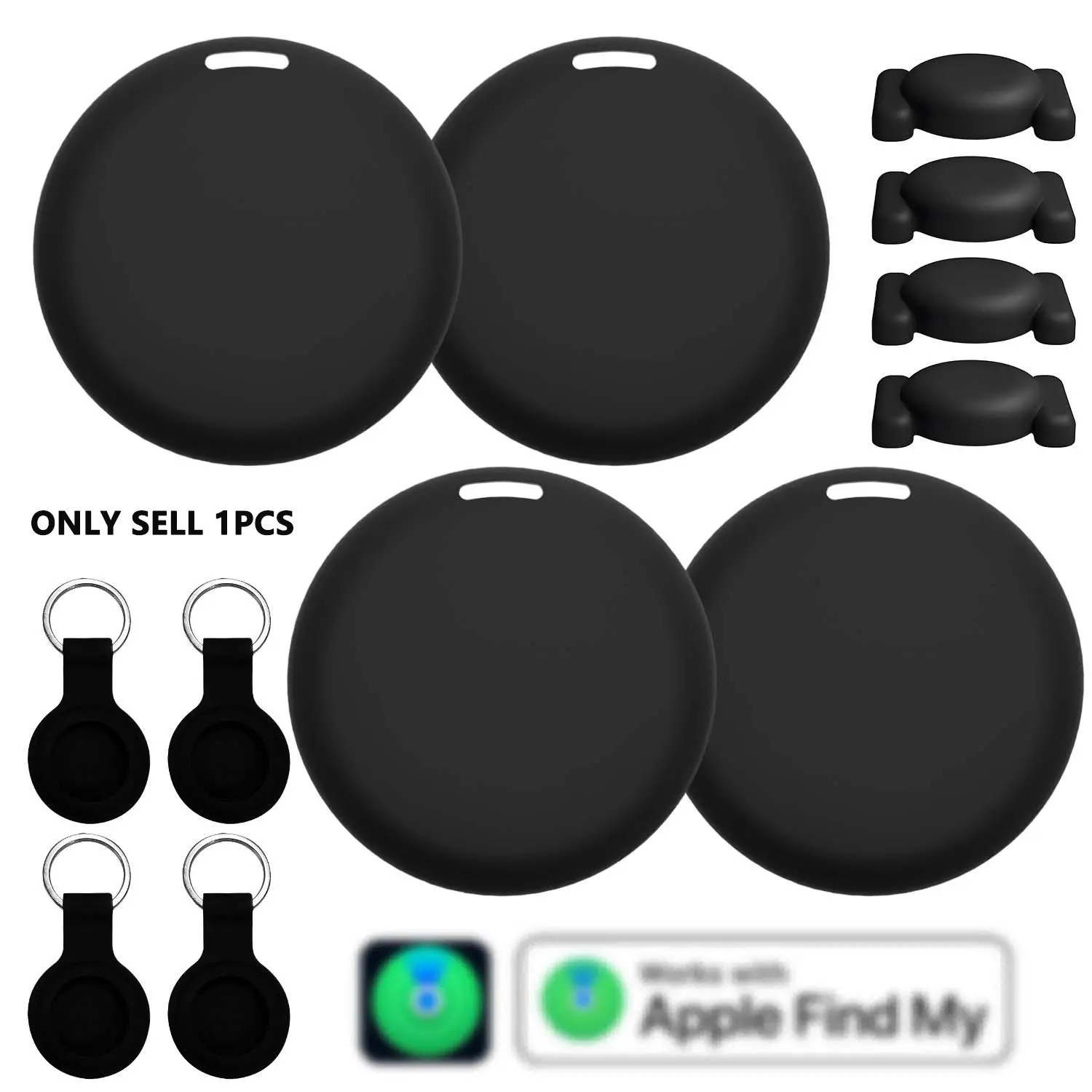 Air Tags 1/2/4 Pack Optional,with two types of silicone sleeves：Ordinary silicone sleeve & magnetic Silicon Case, Key Finder, Key Tracker for Apple Find My iOS, Smart GPS Tag for Luggage Bags Keys Pets