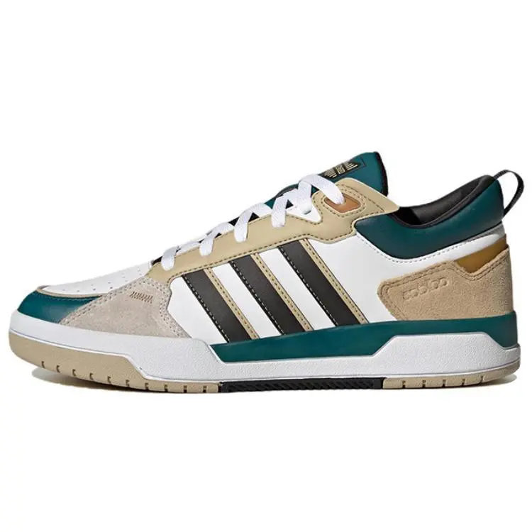 Adidas Neo 100DB Leather Casual Low-Top Sneakers Unisex Blue Green Verifiable, with credentials and supporting global authentication