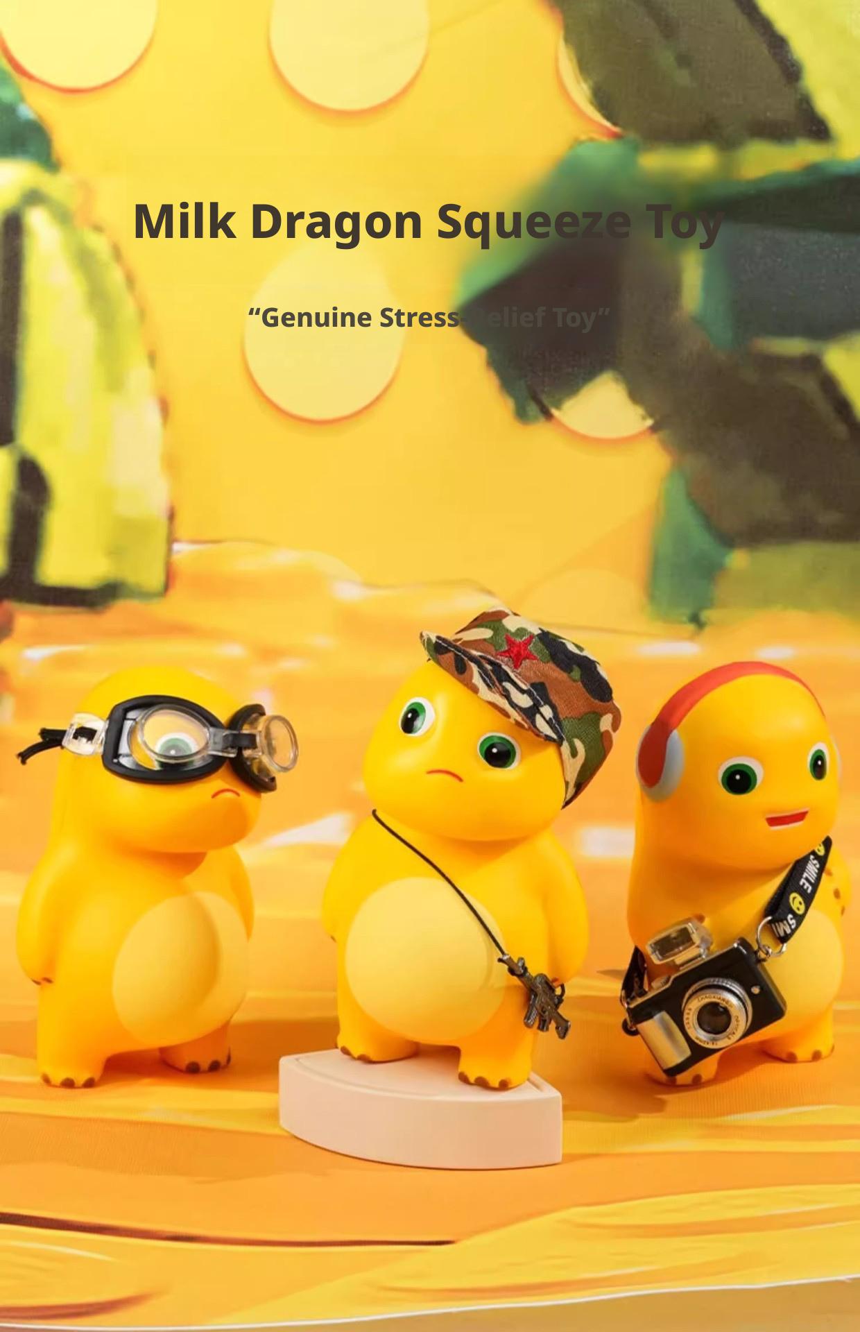 12cm Milk Dragon Slow-Rebound PU Foam Toy, Popular Online Stress-Relief Gadget, Stress-Relief Toy Wholesale, The First Choice For Small Milk Dragon Squeeze Gifts