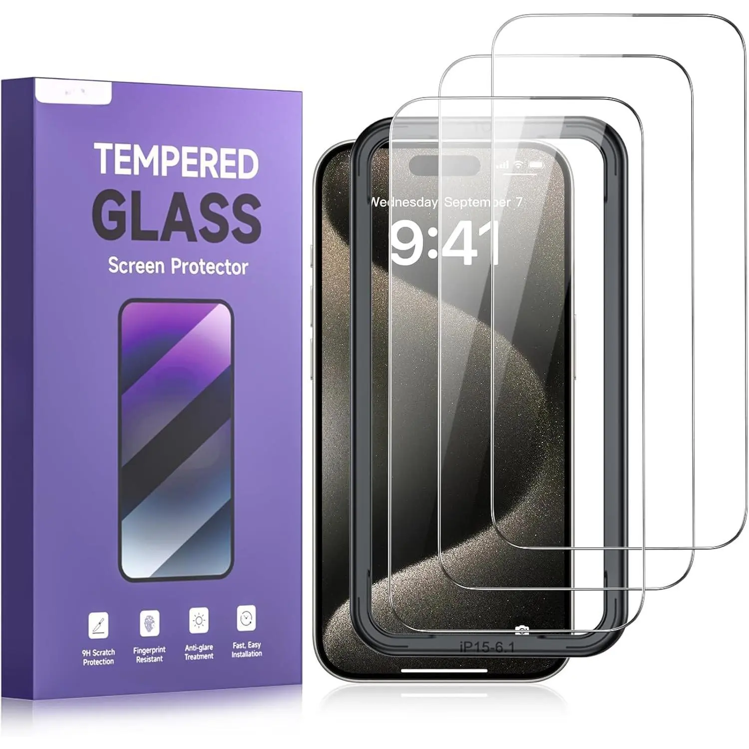 Screen Protector for  17 Pro Max [6.9 Inch] [3-Pack] Tempered Glass Film with Easy Installation Frame, Ultra , 9H Hardness, Scratch Resistant, Case Friendly