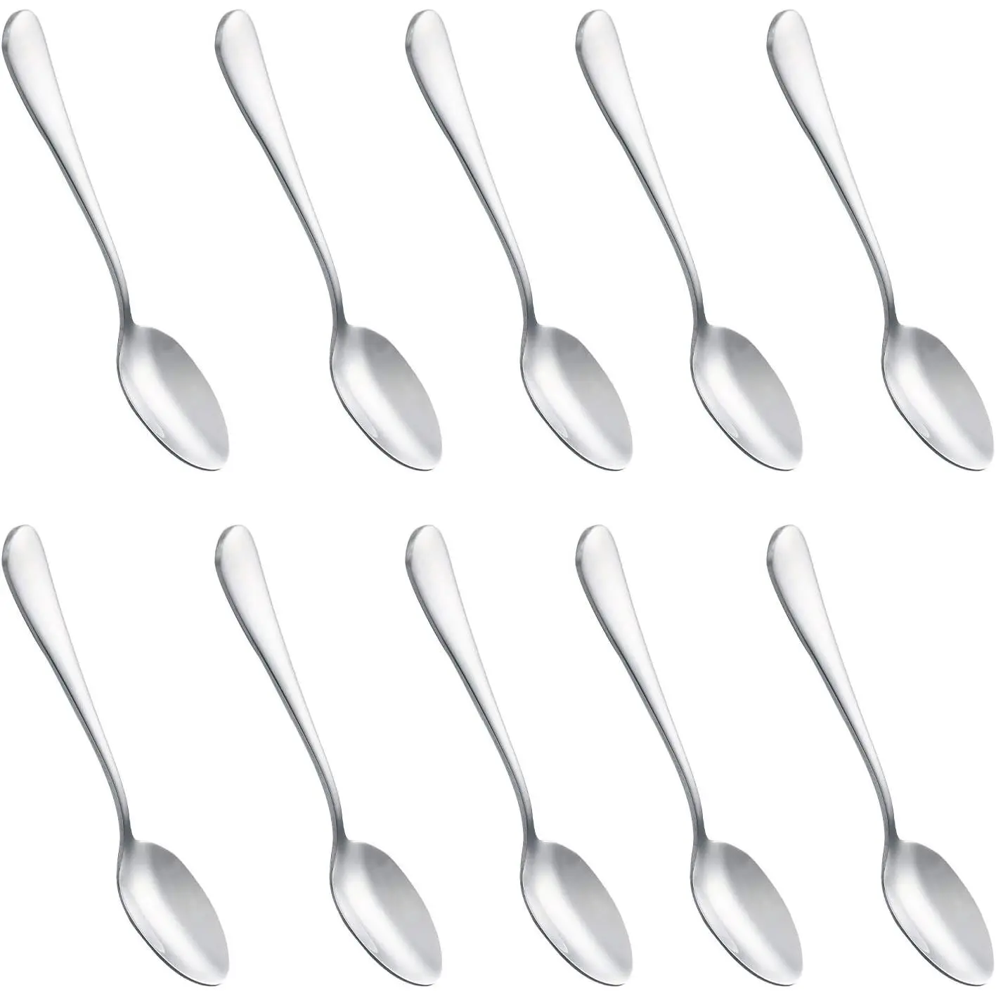 10pcs 4.7 Inch Silver Stainless Steel Mini Coffee Spoons Small Spoons for Dessert Tea