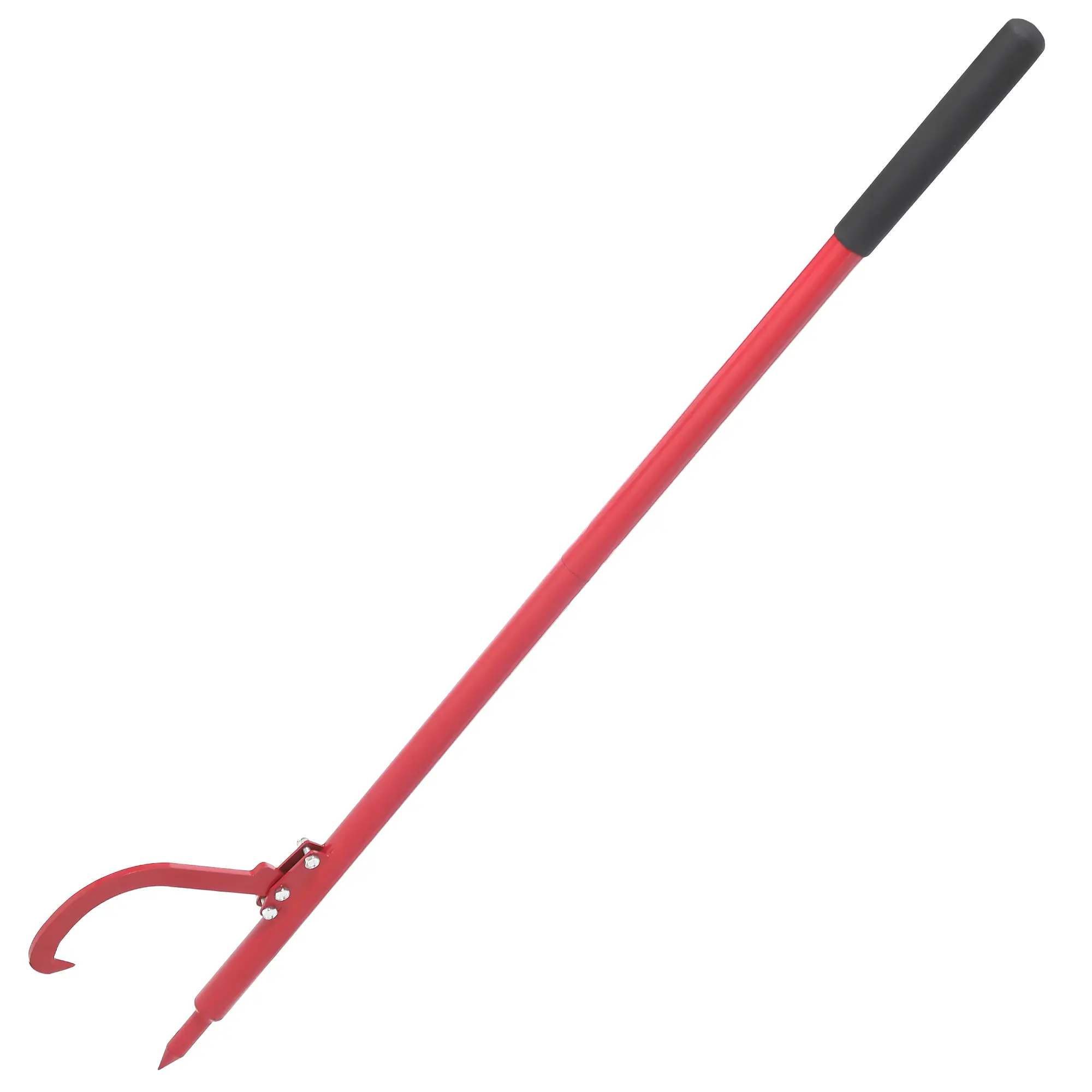 60" Handle Logger Peavey Tool - Hook Log Roller Tool for Turning Logs,Includes Opening Felling Log Roller,Cant Hook with Rubber Grip and Adjustable Hook,Red
