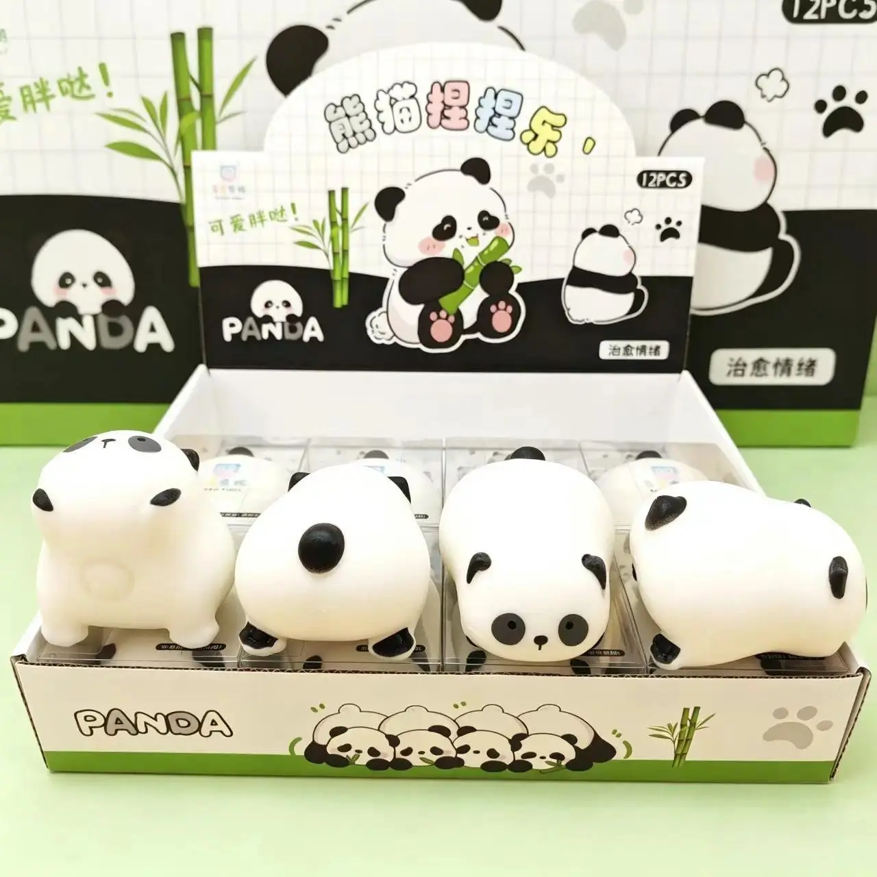 Cute Soft Panda Squeeze Toy stress ball For Pressure Reduction Cartoon Stretchy Desk Toys Reusable Stress Ball Birthday Gifts