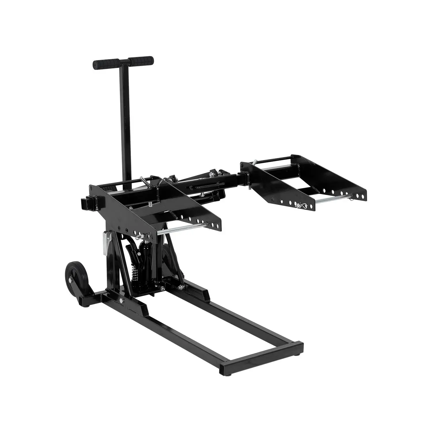 Lawn Mower Lift Jack 550 Lbs Capacity, Heavy Duty Mower Jack with Pair of 1M Straps for Zero Turn and Riding Lawn Mowers, Garden Tractors Maintenance and Repair, Black