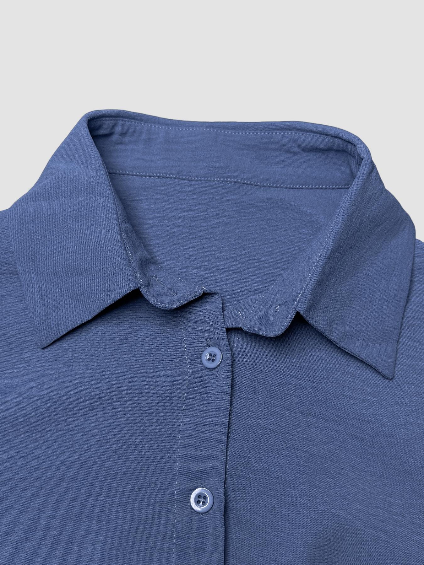 V Neck Pleated Belt Waist Tie Casual Long Sleeve Dress, Comfortable Resort Wear for Women, Stylish Summer Dress for Any Occasion