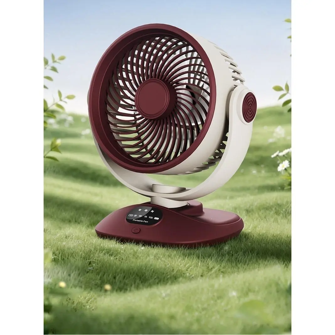 Swingable USB Rechargeable Desktop Circulation Fan Portable Cooling Fan For Student Dorm Home Indoor Summer Temperature Reduction
