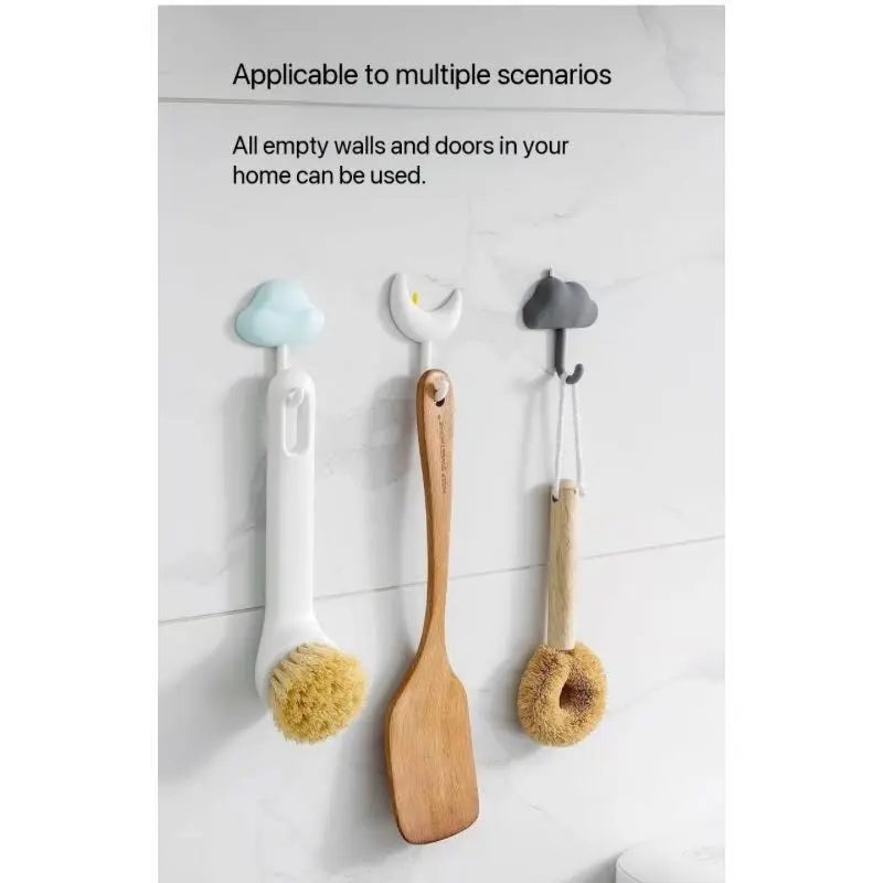 No-Drill Adhesive Hooks, Wall-Mounted Clothes Hangers, Kitchen Bathroom Dorm Door Back Hooks, Invisible Sticky Hooks, Easy Installation