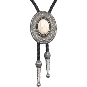 Bolo Tie for Men Western Cowboy Tie Necklace Gold Bolo Tie Leather Necktie Halloween Tie Accessories for Women
