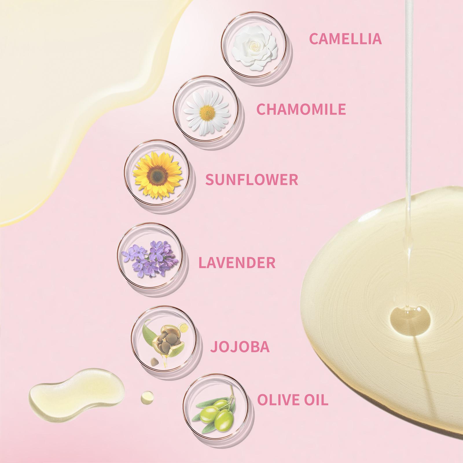 VGO Skincare Body Oil Vitamin A / E Serum for Scars & Stretchmarks, 50/120ml,Dermatologist Recommended, All Skin Types Pink Lavender Chamomile Jojoba Moisturize Olive Plant Radiant Sunflower Cosmetic