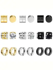 Magnetic Earrings, Stainless Steel Earrings for Women & Men, Fashion Jewelry for Party, Daily Clothing Decor, Trendy All-match & Exquisite Jewelry for Birthday Gift, Modern