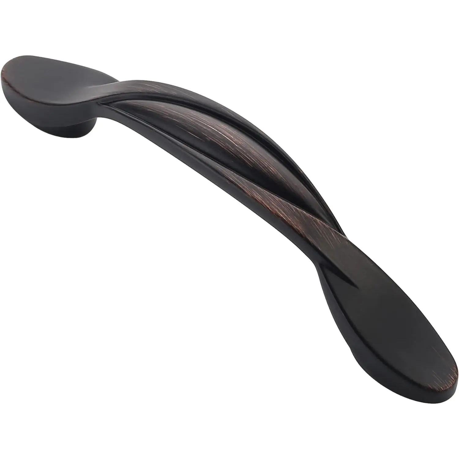10 Pack Oil Rubbed Bronze Cabinet Pulls, 3 Inch(76mm) Hole Centers Arch Twisted Cabinet Handles Kichen Hardware for Cabinets and Drawer AL3027ORB
