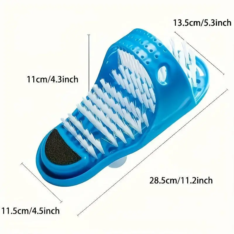1pc Lazy Foot Cleaning Brush with Cloth Bristles - No Electricity Needed, Anti-Slip Grip, Compact Design, Easy to Wash - Shower Floor Functional Tool for Busy Professionals, Home SPA Bathroom Accessory (Blue)