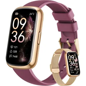 Fitness Trackers for Women Smart Watch: Fitness Tracker with 24/7 Heart Rate Monitor SpO2 Sleep Step Tracker, Pedometer Fitness Smart Watches for Women with 5ATM Waterproof for iPhone Android 2 Bands