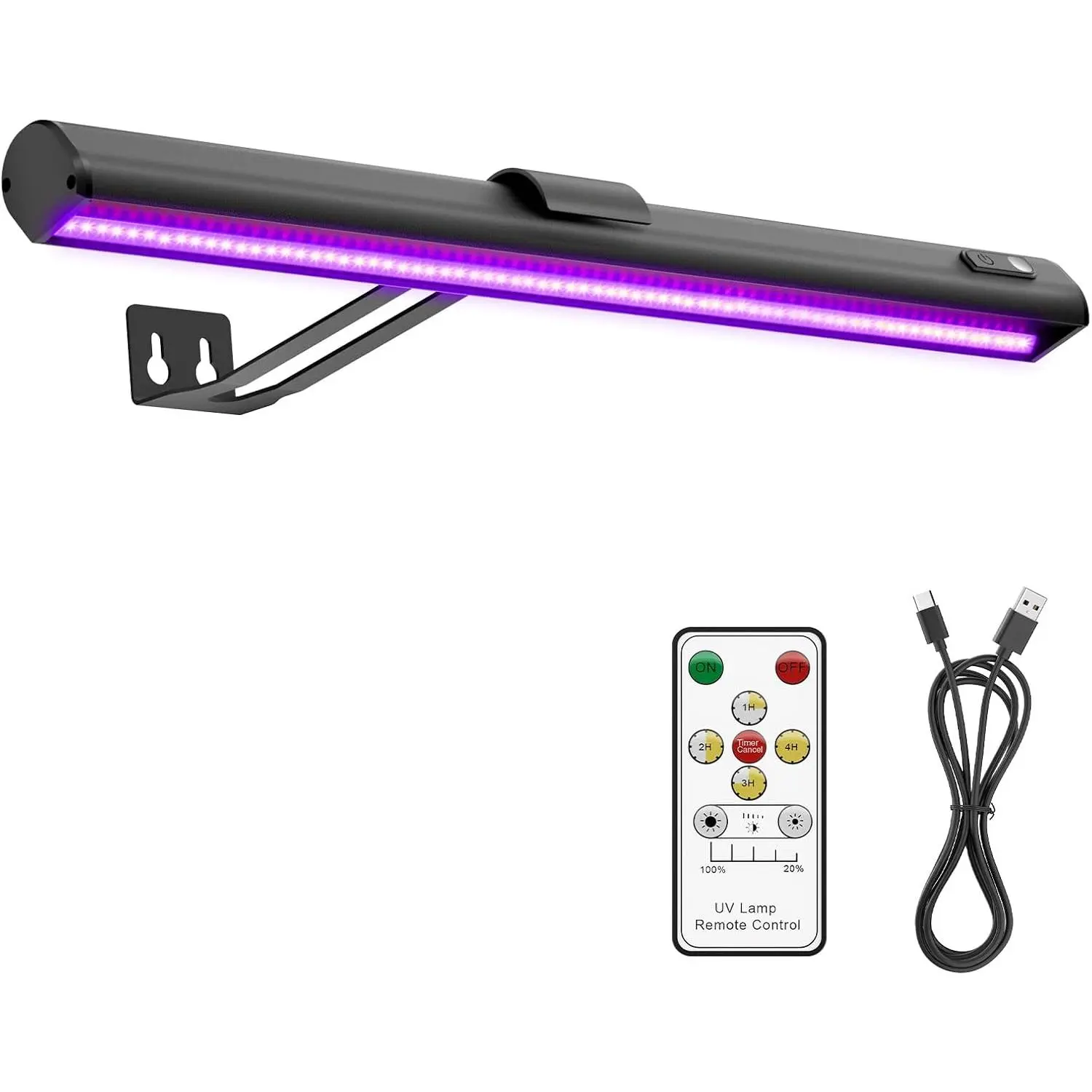 Black Light for Blacklight Tapestry,15'' Rechargeable Blacklight Picture Light with Remote, 4000mAh Black Light Bar for Fluorescent Poster, Glow in The Dark Party, Bedroom Decor, Party