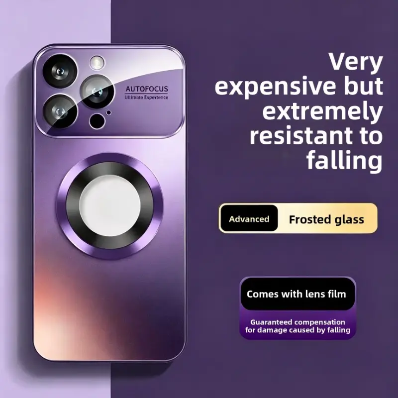 with MagSafe Magnetic Phone Case with Logo Cutout & Built-in Lens Protector, Military Grade Drop Proof Purple Cover for iPhone 17 Pro Max 16 15 14 13 12 Pro Max Plus flexible rubber liner ip17promax fashion gift anti large window