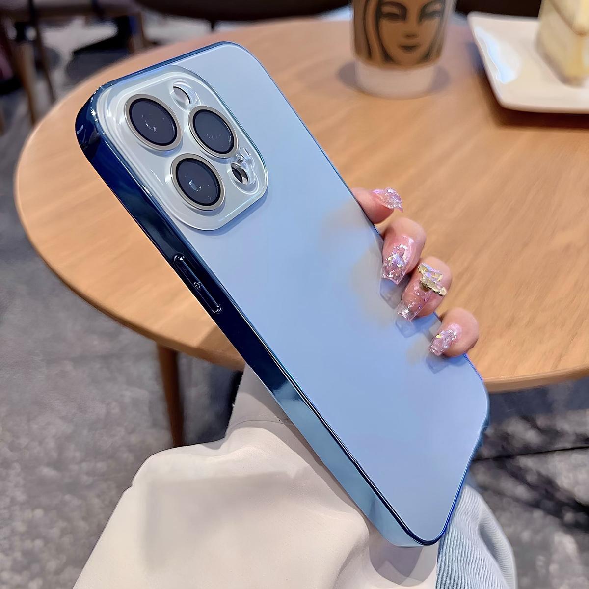 Luxury Plating Cute Case for iPhone 17 Pro Max 16 15 14 13 12 Full Lens Protection Electroplated Original Color Glossy Glass Back Cover for Girl Woman Christmas Gift Protector Pink Casing Shockproof High-Quality Mobile Phone Case