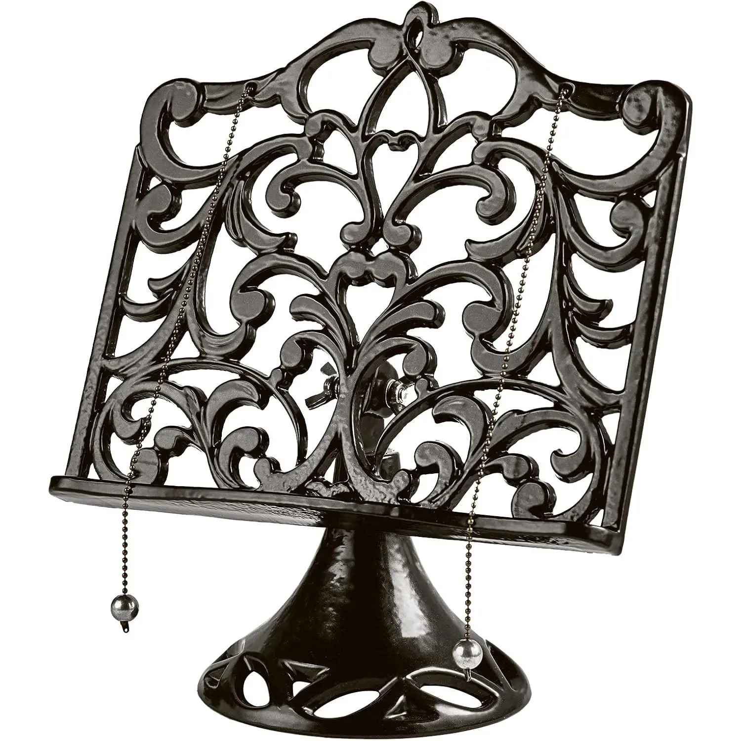 Adjustable Cast Iron Cookbook Stand, Recipe Holder Latte Gold | Heavy-Duty Book Vintage Holder, Reading Rest Holder for Easel/Counter/Books/Magazine/iPad/Bible