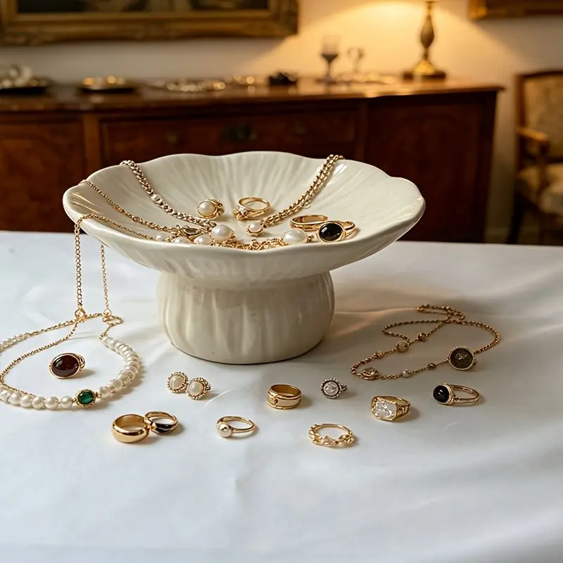 Multifunctional Ring Earring Organizer Tray, Bohemian Style Jewelry Display Stand, Elegant Storage Solution for Accessories