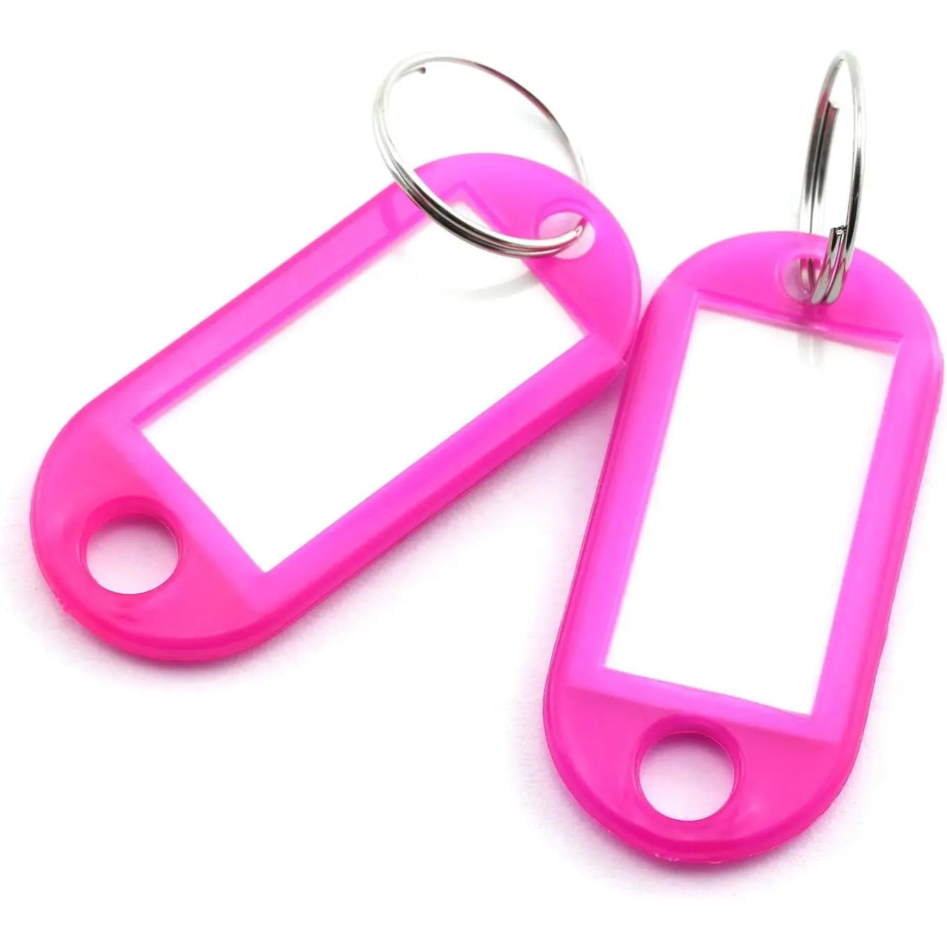 Key Ring Label Tags Plastic  Holder and Identifier Name Number Address Information Label Card