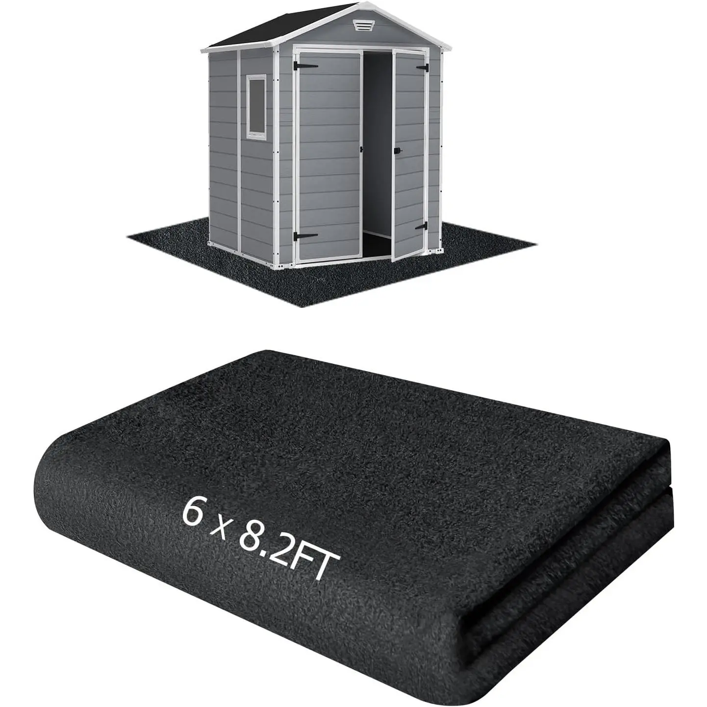 Outdoor Storage Shed Floor Mat, 6 * 8.2FT Waterproof Washable Garden Flooring Pad with Non Slip Backing, Soft Furniture Patio Covering Carport dust Oil Mat-Tool Shed, Storage Shed Not Included