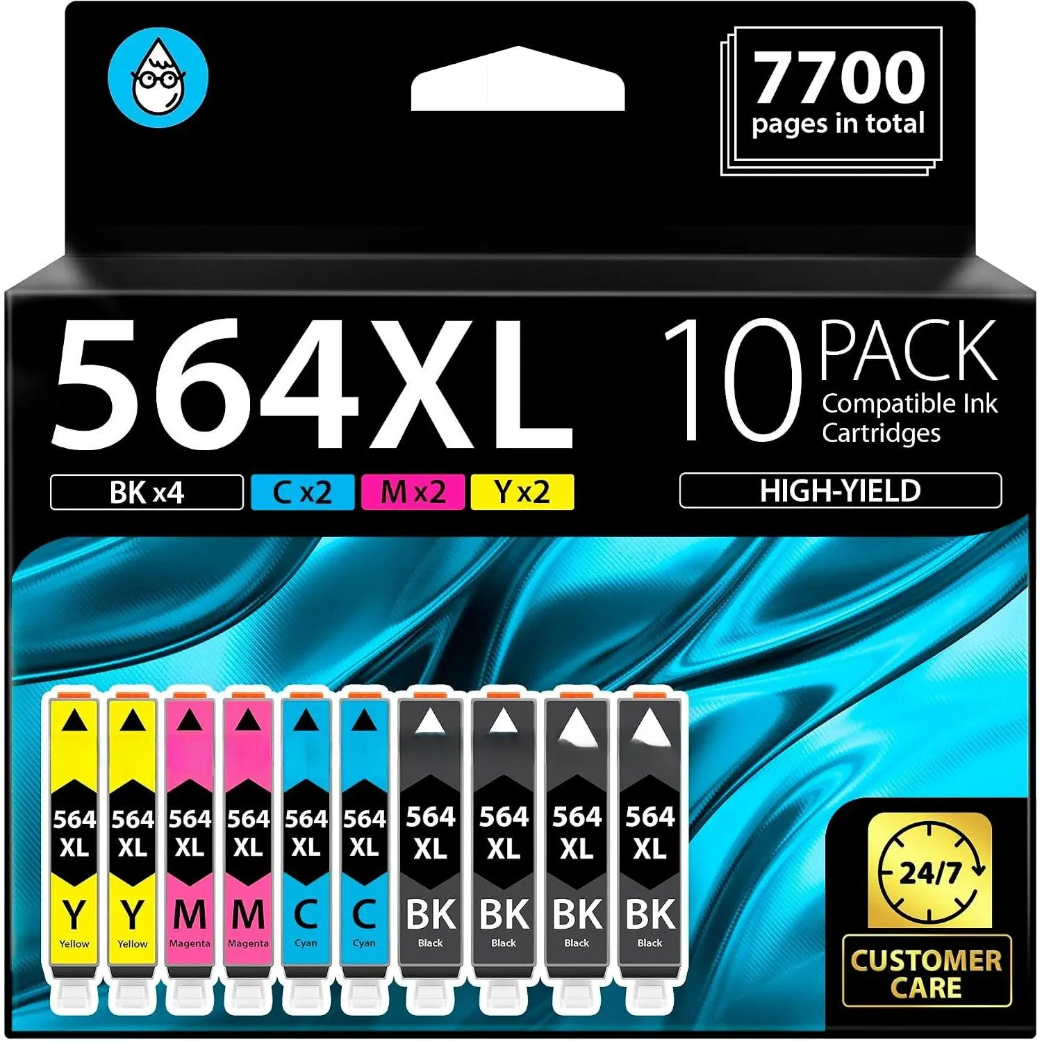 Compatible    for  564 XL 564XL High Yield 10 Combo Pack (4 Black & 2 C/M/Y) for DeskJet 3520 3522 Photo 7520 6520 5520 7525 5514 7510 OfficeJet 4620 Printers