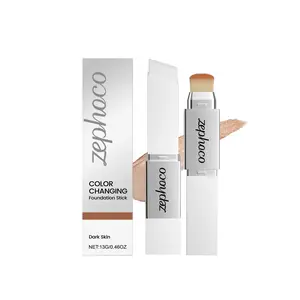 Zephoco Deep Shade 2-in-1 Color-Adapting Foundation Stick – Lightweight, Hydrating, Natural-Finish, Non-Caking, Sheer & Breathable Foundation