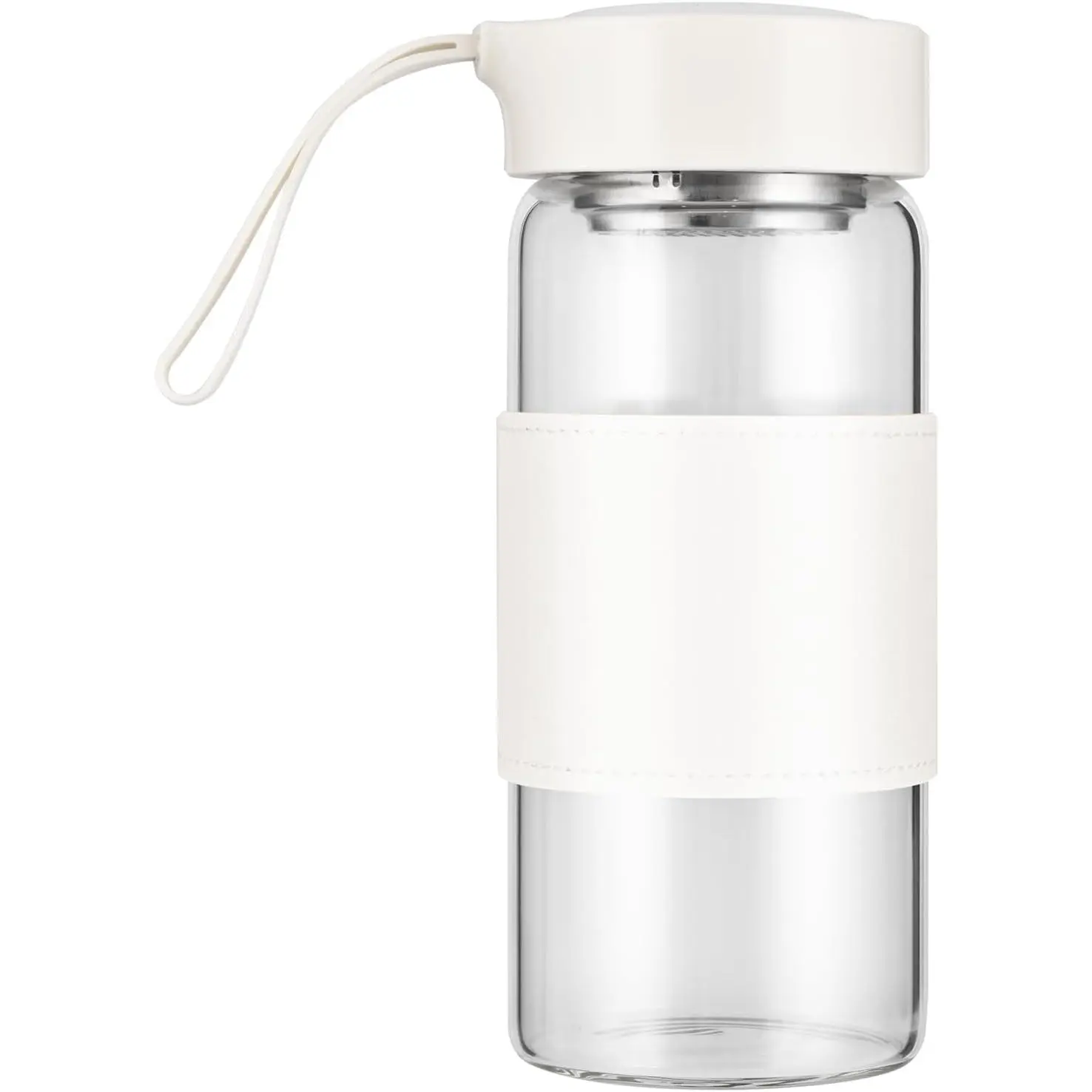 Baby Glass Shaker Bottle - 16oz Small BPA-Free Odorless Glass Body Bottle with 304SS Mixing Ball, Removable Cleaning Brush for Fitness & Protein Shakes (White-1Pack)