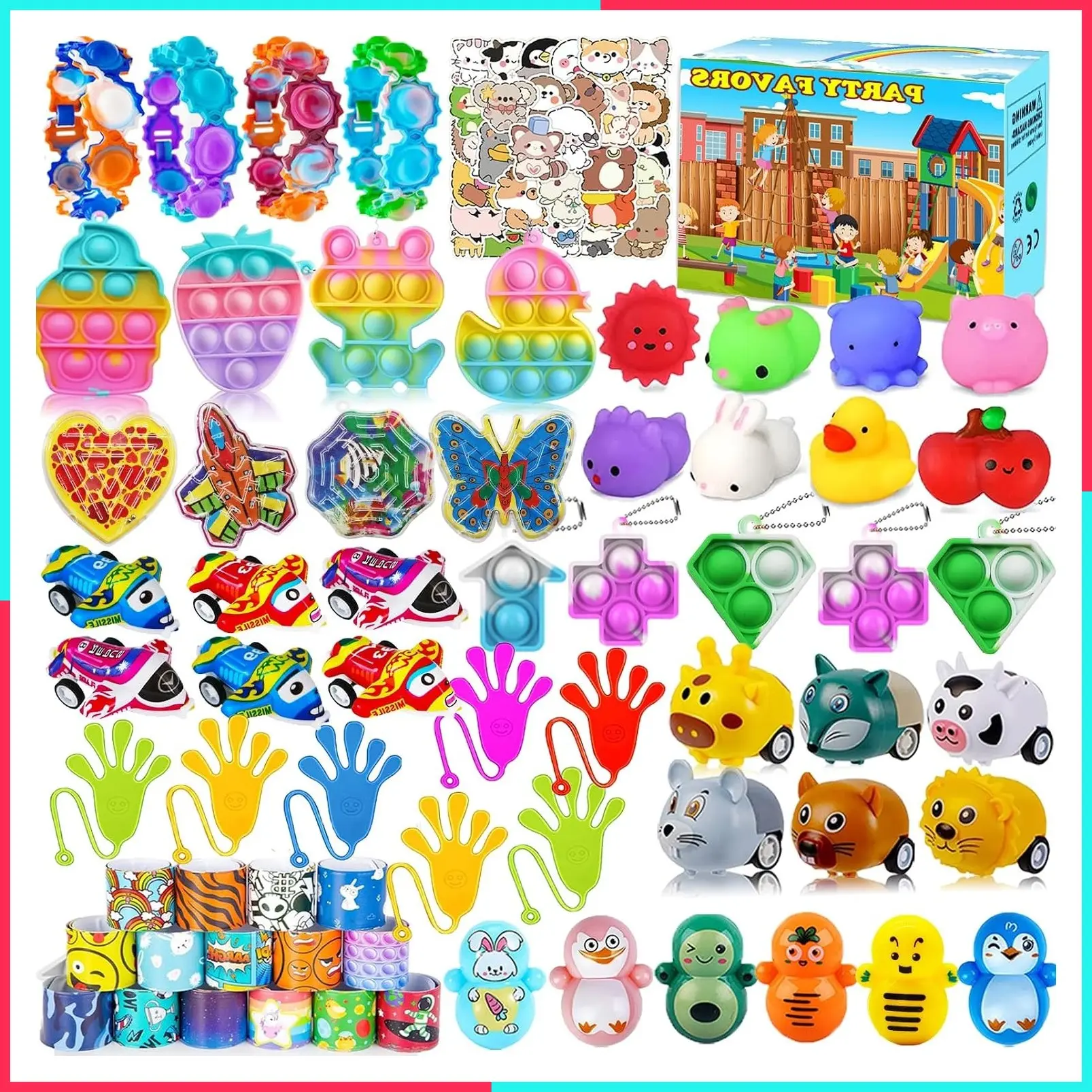 126 Pcs Party Favors for Kids 4-8-12, Easter Egg Fillers, Treasure Box Toys for Classroom Prizes, Pinata Filler, Goodie Bag Stuffers, Treasure Chest Carnival Prizes, Easter Basket Stuffers