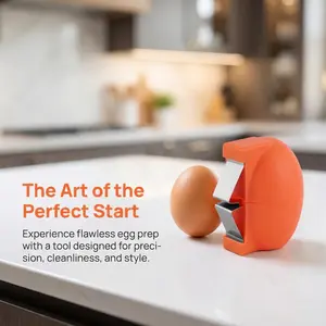 Upgraded Stainless Steel Egg Topper Opener 2 Pack, Egg Cracker Tool for Soft Hard Boiled Eggs, Egg Shell Cutter Remover with Egg Separator,Not suitable for hard-boiled eggs (Orange)