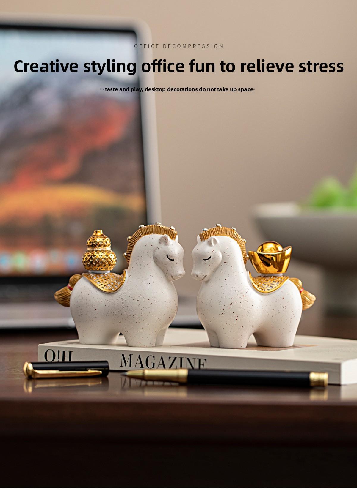 Oriental Art Small Horse Decorative Ornament Desktop Decoration Handicraft Party Favor Gift Birthday Present Welcome Gift