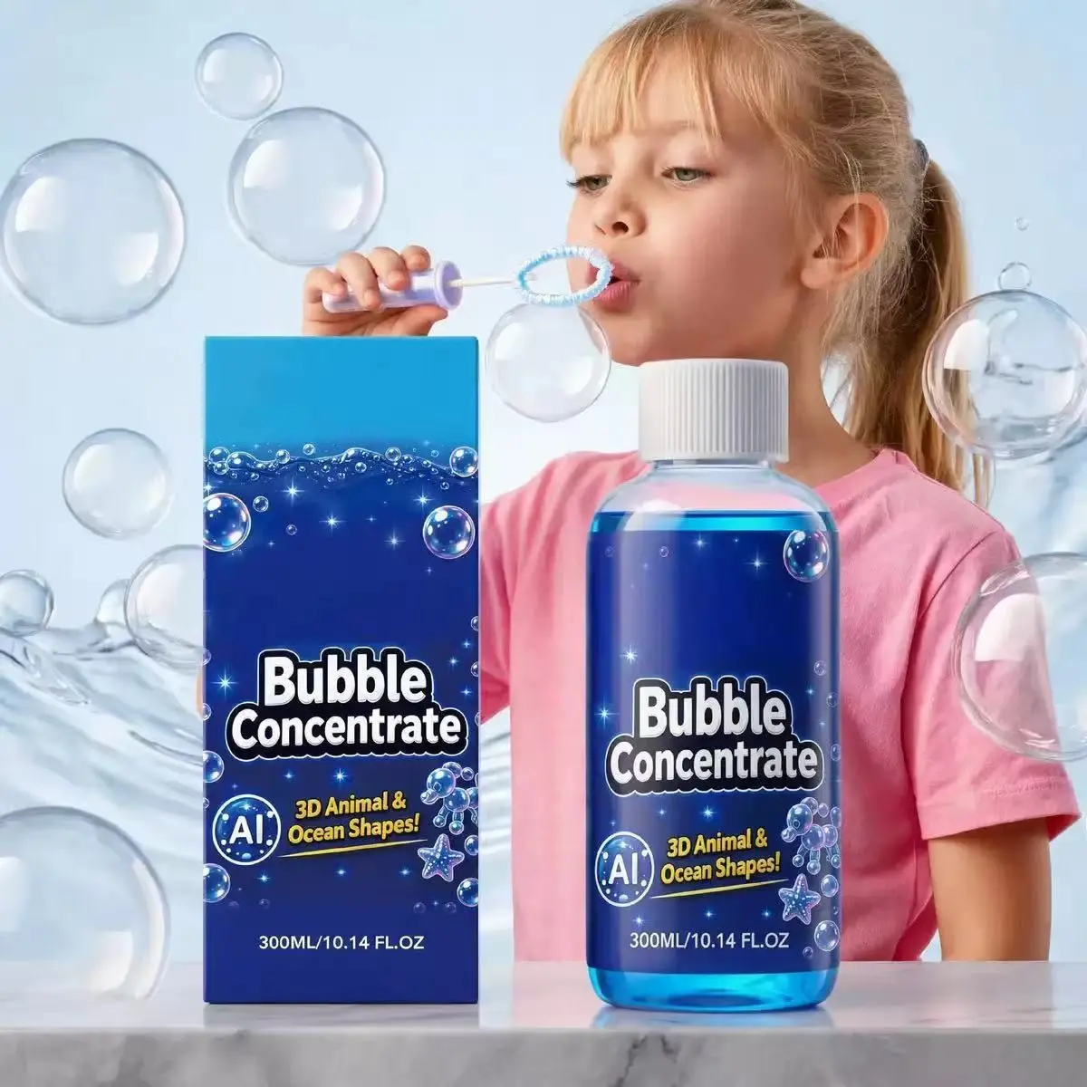 3D Magic Bubble Solution Concentrate, Kids Outdoor Toy, Blow Molded Bubbles, Parent-Child Interactive Party Toy, Fun Bubble Water