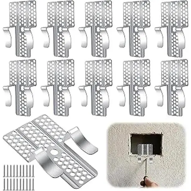 20 Pack Drywall Repair Clips, 1/2 inch Drywall Fastener Clip with 20 Screws, Drywall Clips for Wall and Sheetrock, Strong Metal Backing Clips with Screws for Home Improvement