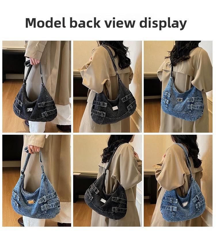 New Fashion Large Capacity Denim Crossbody Shoulder Bag for Women Casual Storage Bag Textured Casual and Versatile Coach Bag