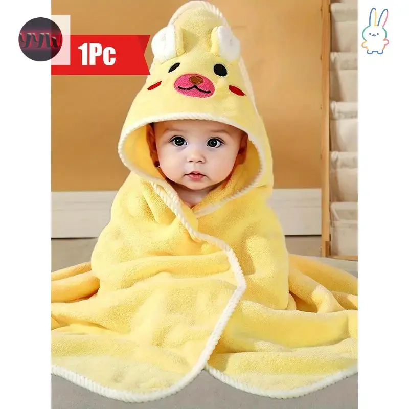 YYW1 Hooded Bathrobe Baby Boys with Adorable Animal Ears, Soft and Absorbent Cartoon Towel, Machine Washable, Graphic, Easy To Care, Bath & Nap
