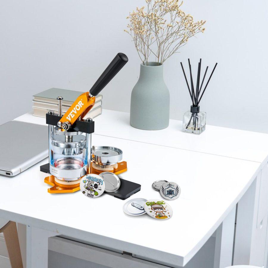 VEVOR Button Maker Machine, 75 mm (3 inch) Badge Punch Press Kit, Children Gifts Maker, Button Making Supplies with 100pcs Button Parts Circle Cutter Magic Book