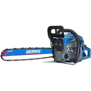 52cc Gas Chainsaws 18 Inch Bar Power Chain Saws, Gas   2 Stroke Handed Petrol Gasoline Chain  for   Outdoor Garden Farm  Use with Tool Kit(5218G Blue)